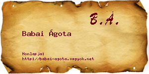 Babai Ágota névjegykártya