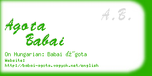 agota babai business card